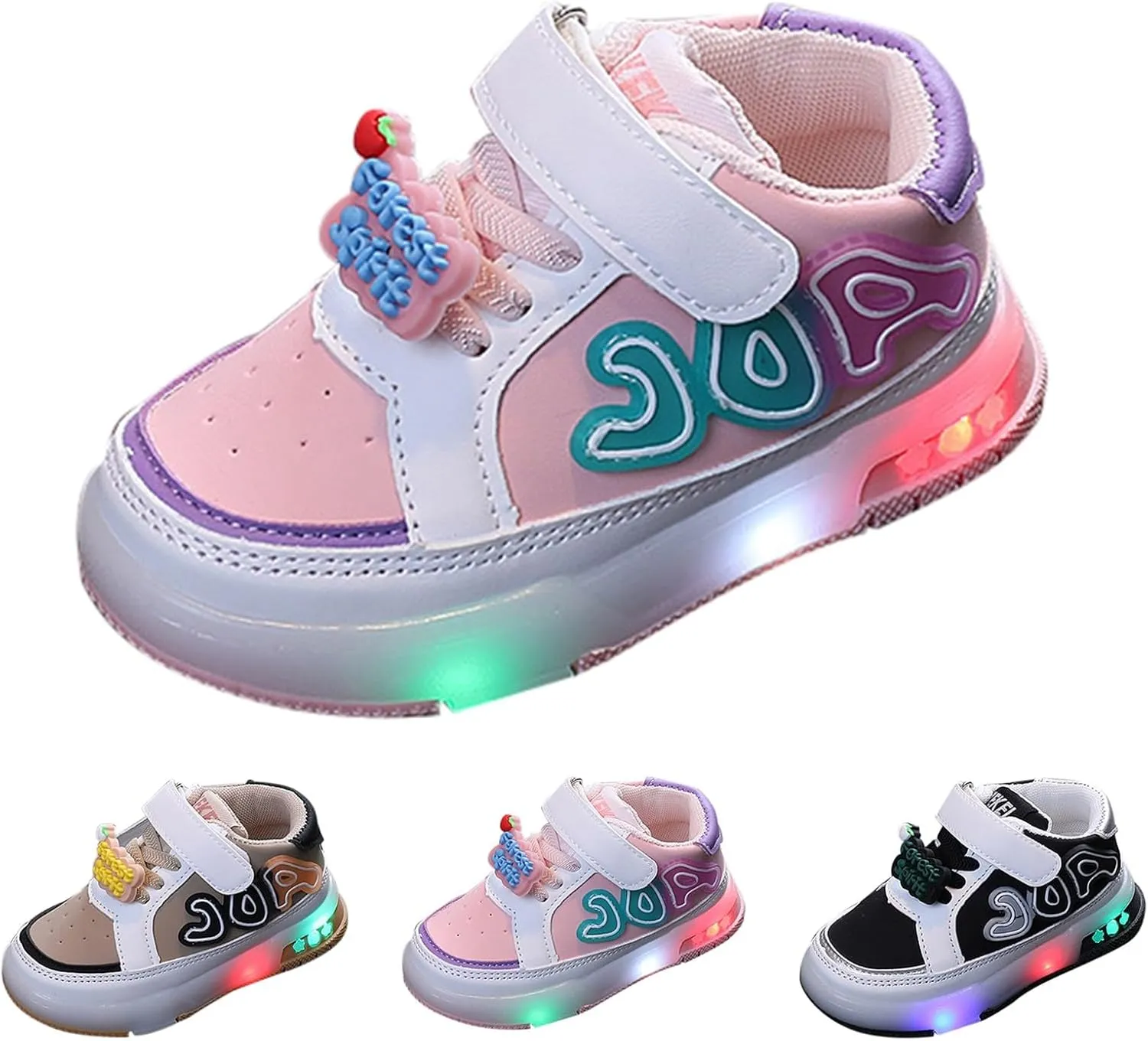 Infant Toddler Flashing Sneakers for Boys Girls Kids Light Up Breathable Lightweight Soft Sole First Walking Shoes