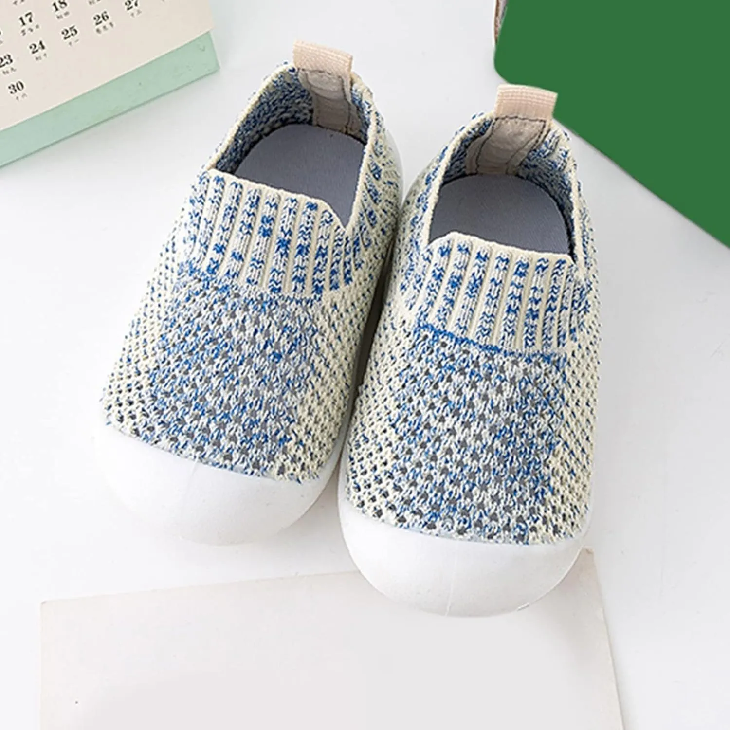 Infant Toddler Shoes Breathable Slip On Socks Shoes Soft Sole Non Slip Wear Out Baby Girl Sweet Floor Shoes (Beige, 12)