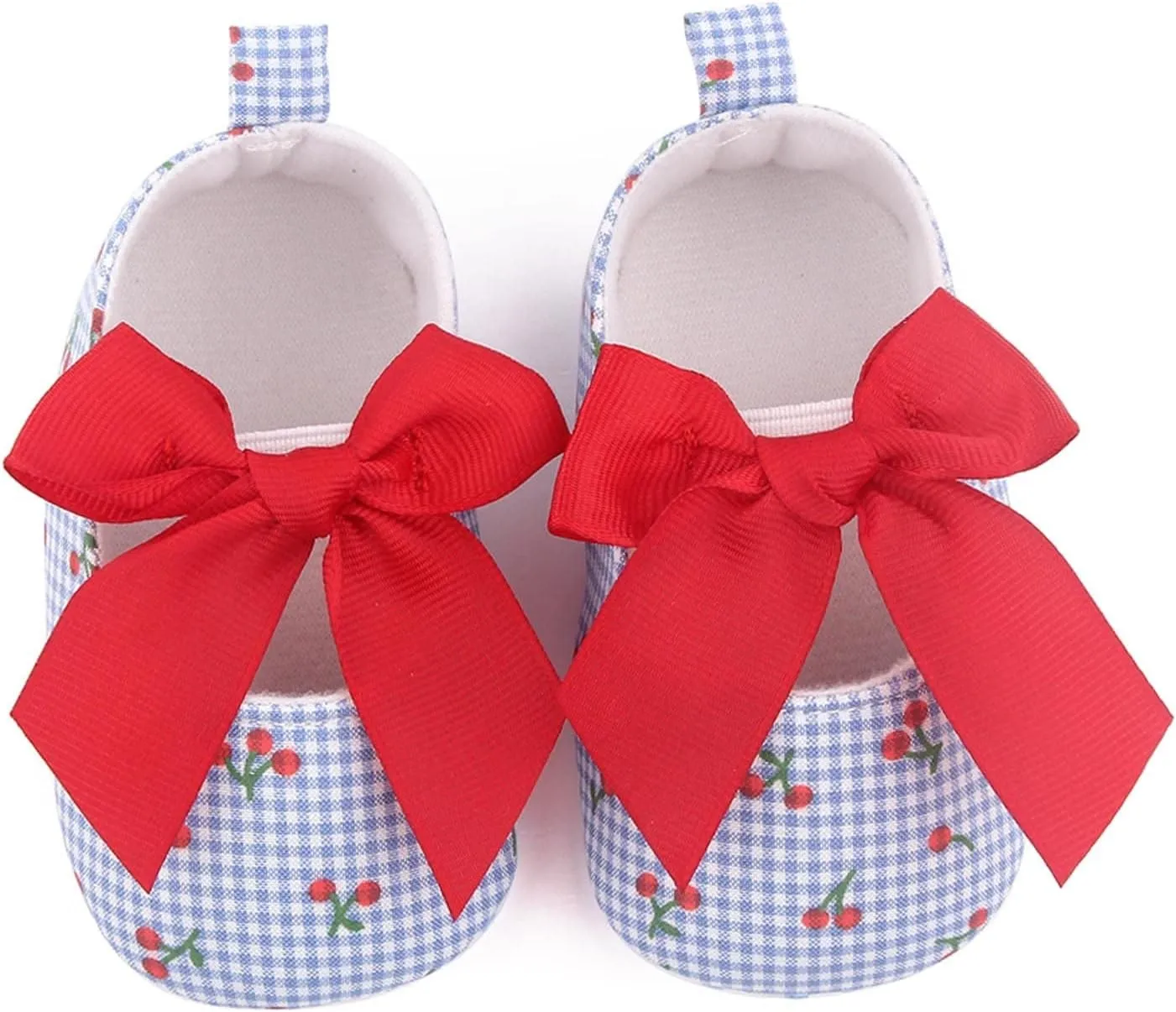 Infant Toddler Shoes Soft Sole Cute Bow Plaid Fruit Print Toddler Shoes Infant Size 4 Shoes Girls