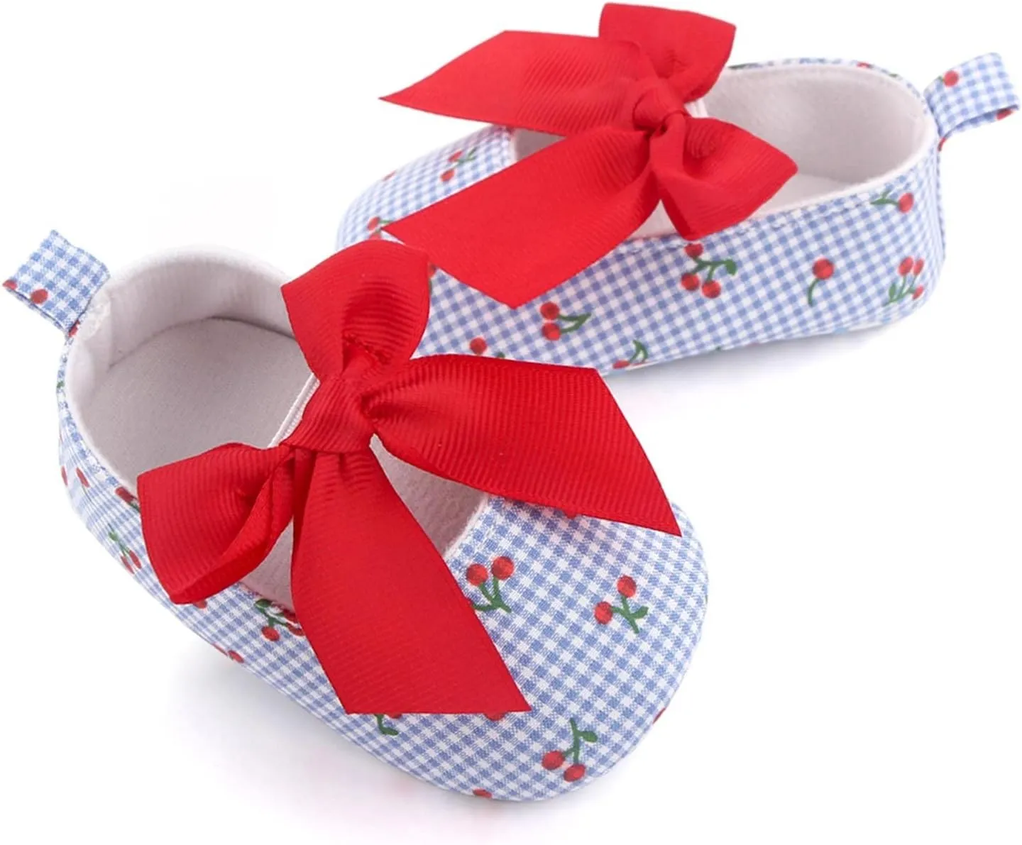 Infant Toddler Shoes Soft Sole Cute Bow Plaid Fruit Print Toddler Shoes Infant Size 4 Shoes Girls