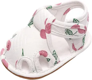 Infant Toddler Shoes Soft Sole Non Slip Toddler Floor Shoes Fruit Cherry Print Sandals Water Shoes for Big Boys