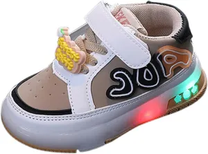 Infant Toddler Sneakers for Boys Girls Light Up Mesh Breathable Lightweight Soft Sole Casual Sport Shoes for Kids