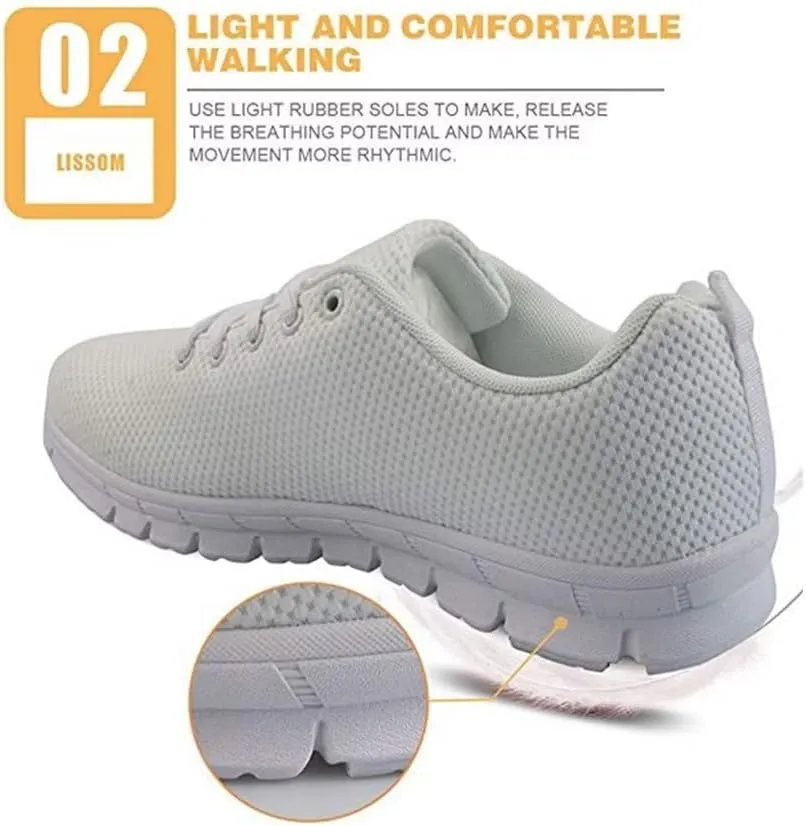 Jeiento Running Walking Sneakers,Halloween Shoes for Teenager,Thanksgiving Shoes for Men Women Mesh Workout Casual Trainers