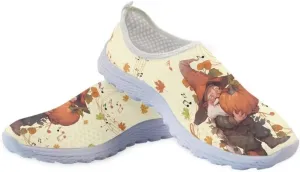 Jeiento Thanksgiving Running Shoes for Women&Men Comfort Footwear Trainers Mesh Shoes Slip-On Tennis Shoes for Hiking Walking Sports