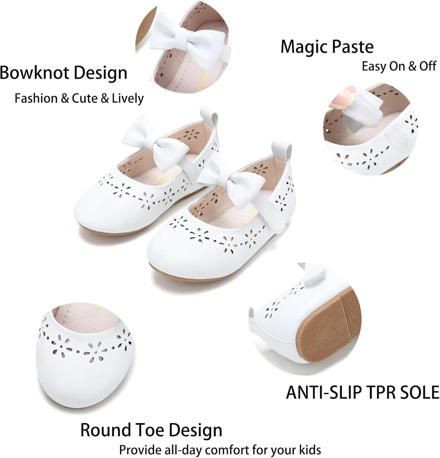 Kiderence Toddler Girls Dress Shoes Little Kids Mary Janes Ballet Flats Toddler
