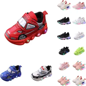 Kids Light Up Shoes Baby Toddler Flash Sneakers with Luminous Sole for Boys Girls Best Gift for Birthday Day (A3-Black, 7.5 Toddler)