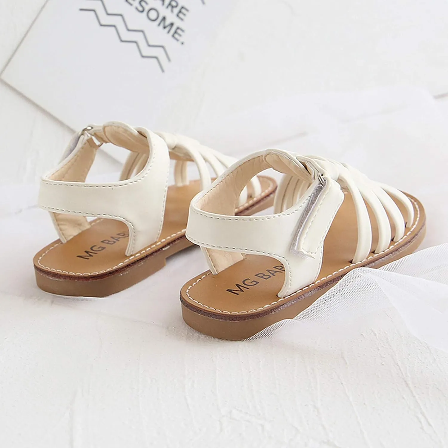 Kids Roman Sandals,1-7Years Baby Girls Boys Soft Rubber Sole Anti-Slip Summer Toddler Flats First Walkers Shoes