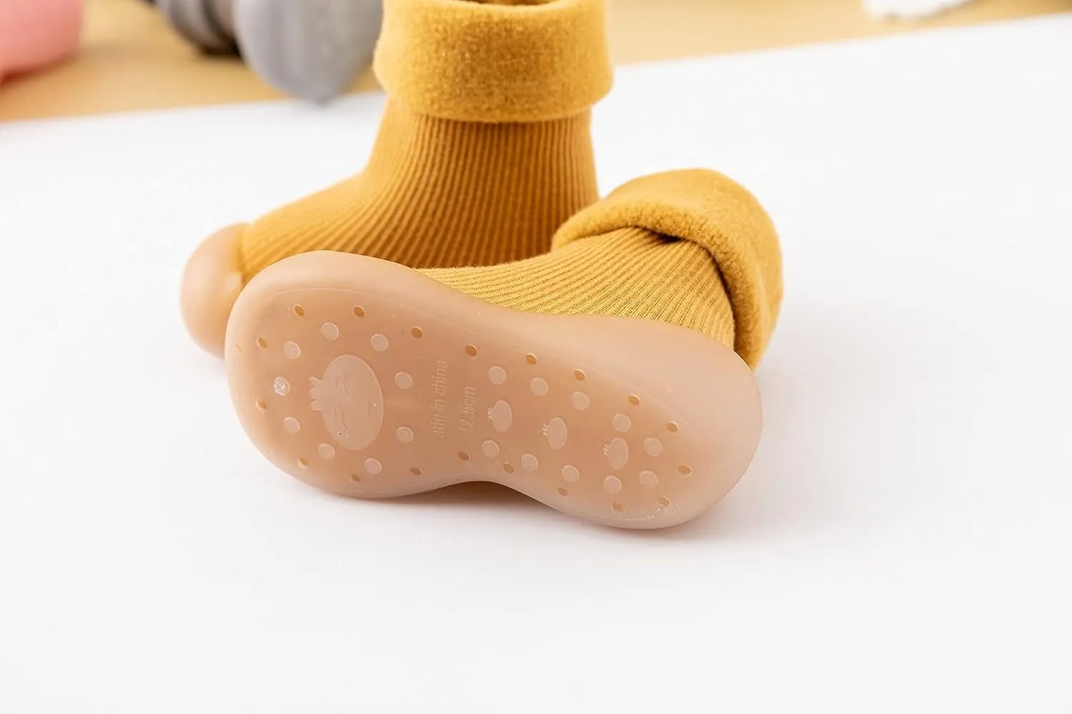 Kids Toddler Baby Boys Girls Solid Warm Knit Soft Sole Rubber Shoe Socks Slipper Stocking Soft Shoes Baby House Shoes