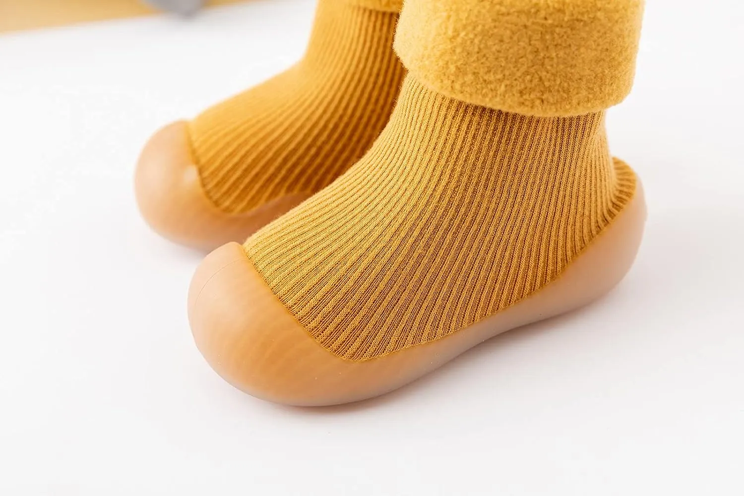Kids Toddler Baby Boys Girls Solid Warm Knit Soft Sole Rubber Shoe Socks Slipper Stocking Soft Shoes Baby House Shoes