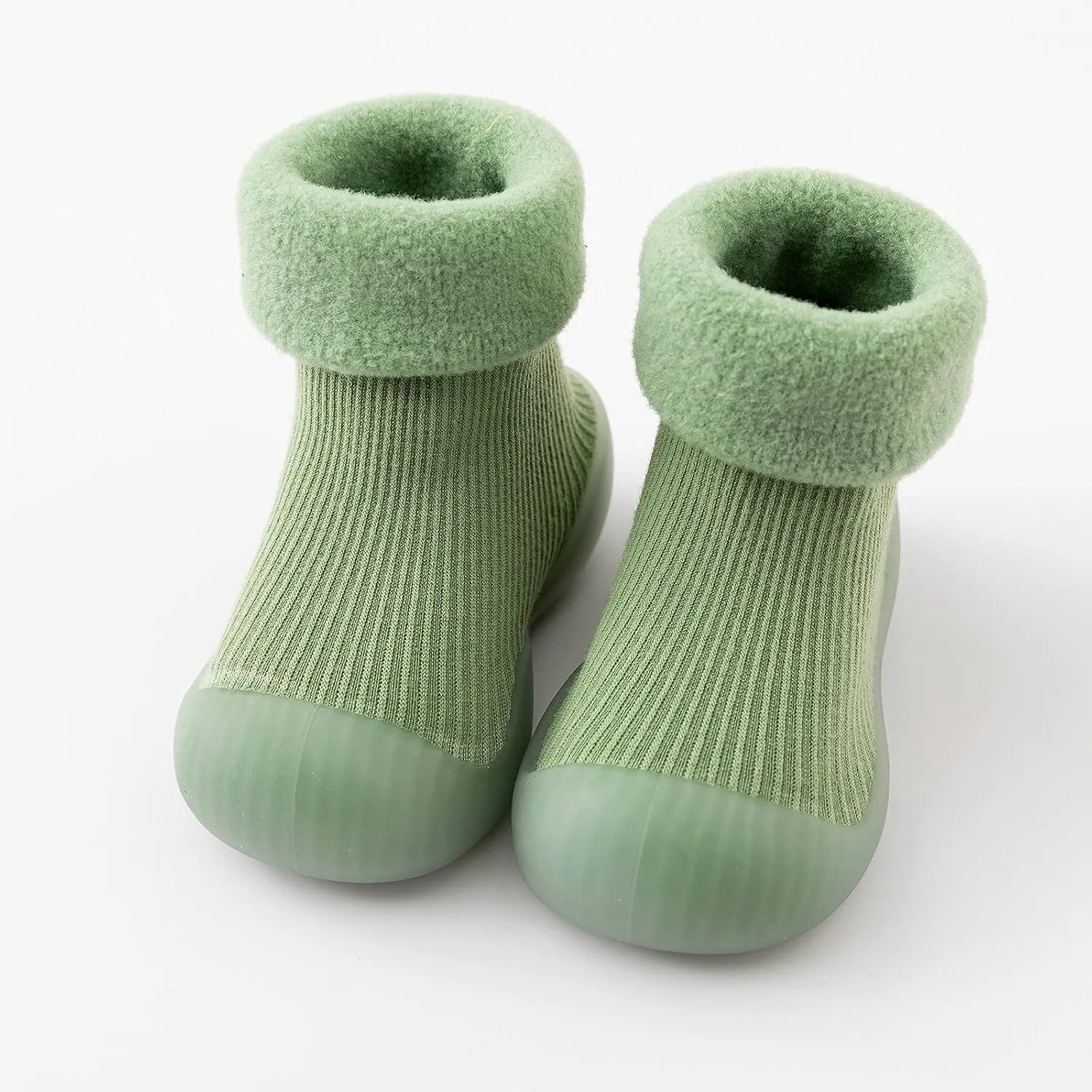 Kids Toddler Baby Boys Girls Solid Warm Knit Soft Sole Rubber Shoe Socks Slipper Stocking Soft Shoes Baby House Shoes