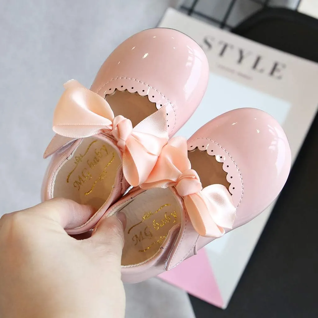 Leather Toddler Shoes Girls Infant Baby Knot Kids Princess Sandals Baby Shoes Kids Tennis Shoes