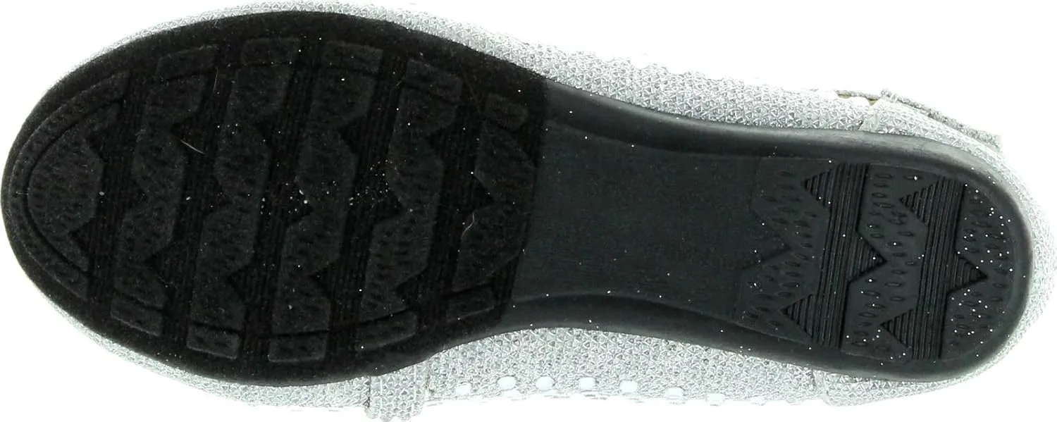Link Kd-01Km Silver Girls Cute Rhinestone Ballet Ballerina Flats