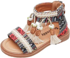 Love Flip Flops Girls Open Toe Sandals Stilettos Fashion Tassel Ankle Strap Pumps Back Zip Size 1 Baby Girls Shoes