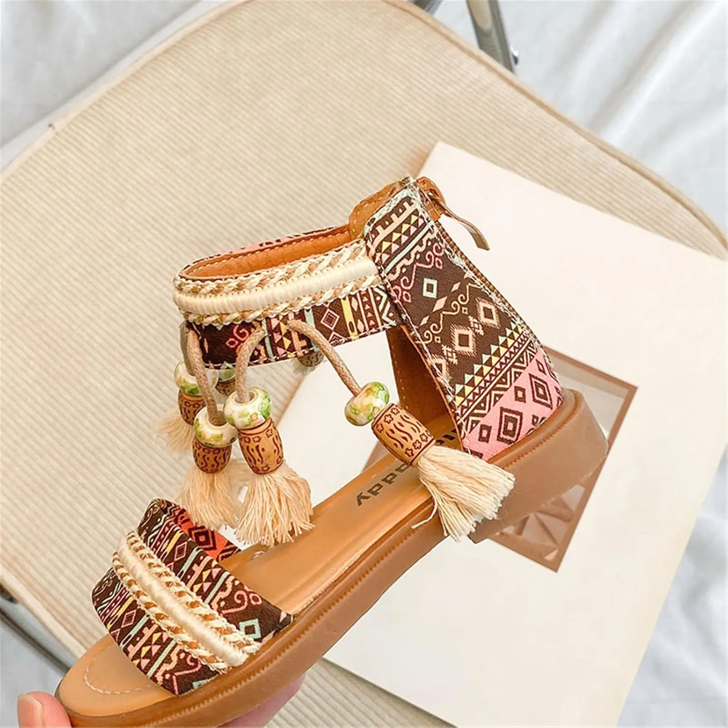 Love Flip Flops Girls Open Toe Sandals Stilettos Fashion Tassel Ankle Strap Pumps Back Zip Size 1 Baby Girls Shoes