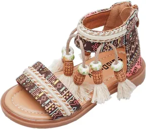 Love Flip Flops Girls Open Toe Sandals Stilettos Fashion Tassel Ankle Strap Pumps Back Zip Size 1 Baby Girls Shoes