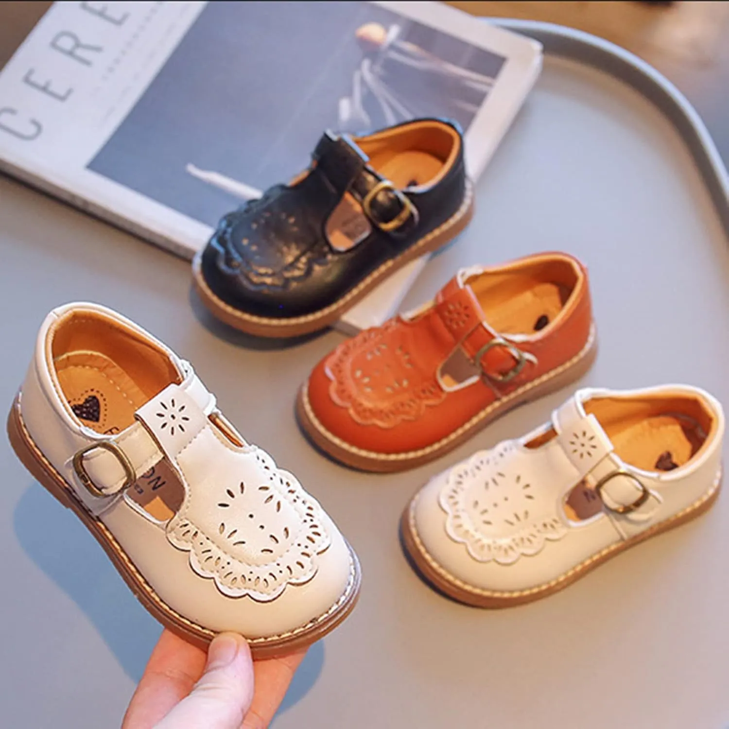 Mary Jane School Shoes for Girls Toddler Dress Shoes for Party Wedding Little Girls School Oxford Flats