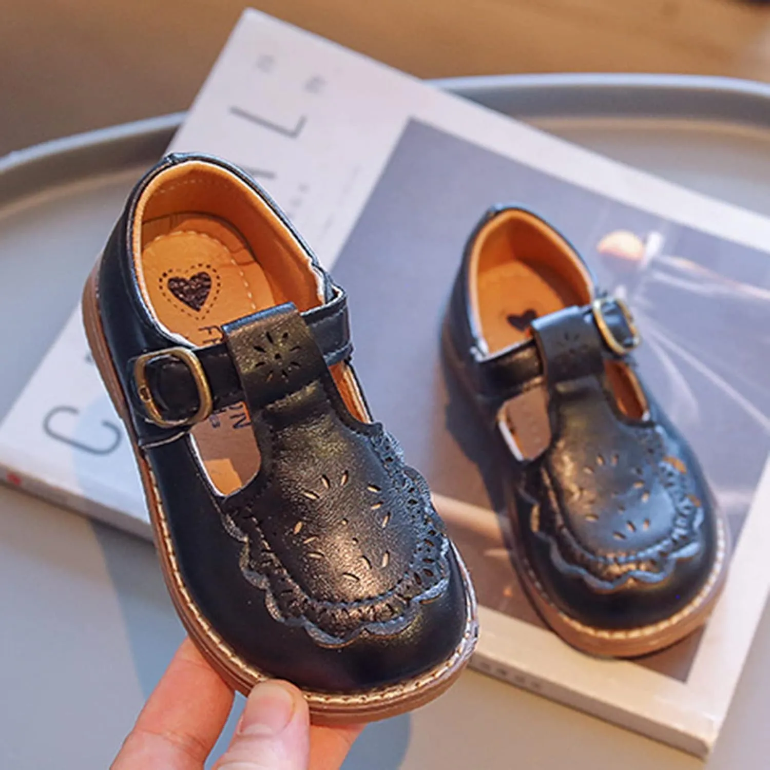 Mary Jane School Shoes for Girls Toddler Dress Shoes for Party Wedding Little Girls School Oxford Flats