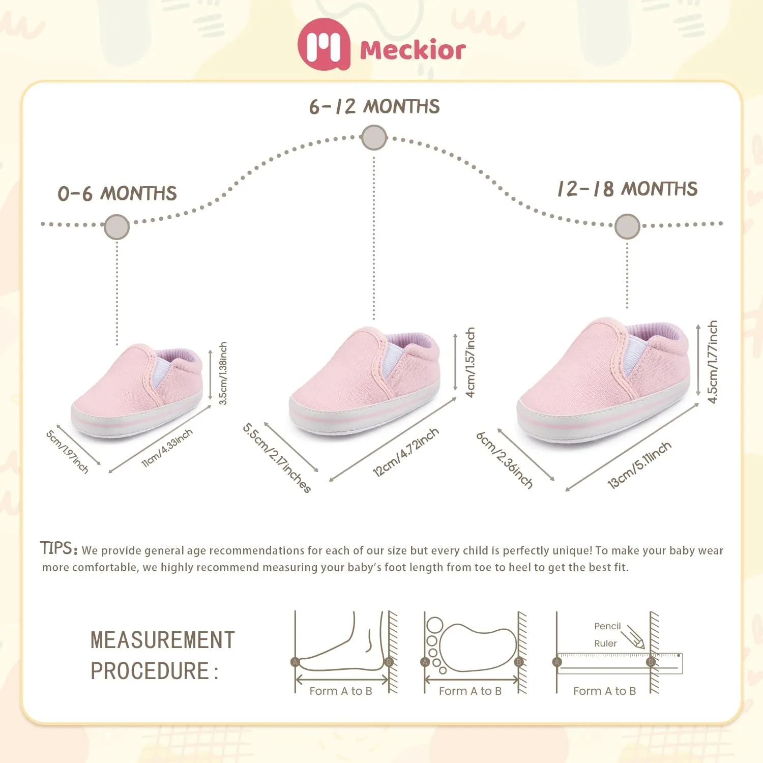 Meckior Infant Baby Girls Boys Canvas Shoes Soft Sole Toddler Slip On Newborn Crib Moccasins Casual Sneaker Austin Boy's Flat Lazy Loafers First Walkers Skate Shoe