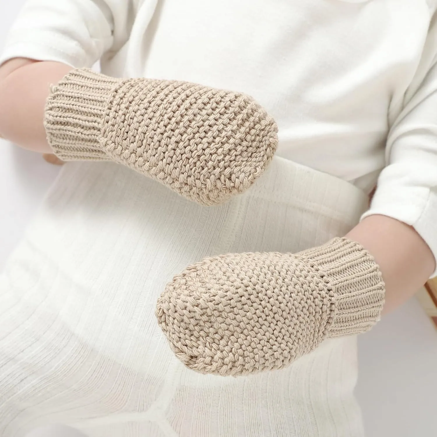 mimixiong Baby Booties Gloves Set Newborn Babe Sock Shoes Handmade Boots Cotton Shoes No Scratch Mittens for Infant Boy Girl