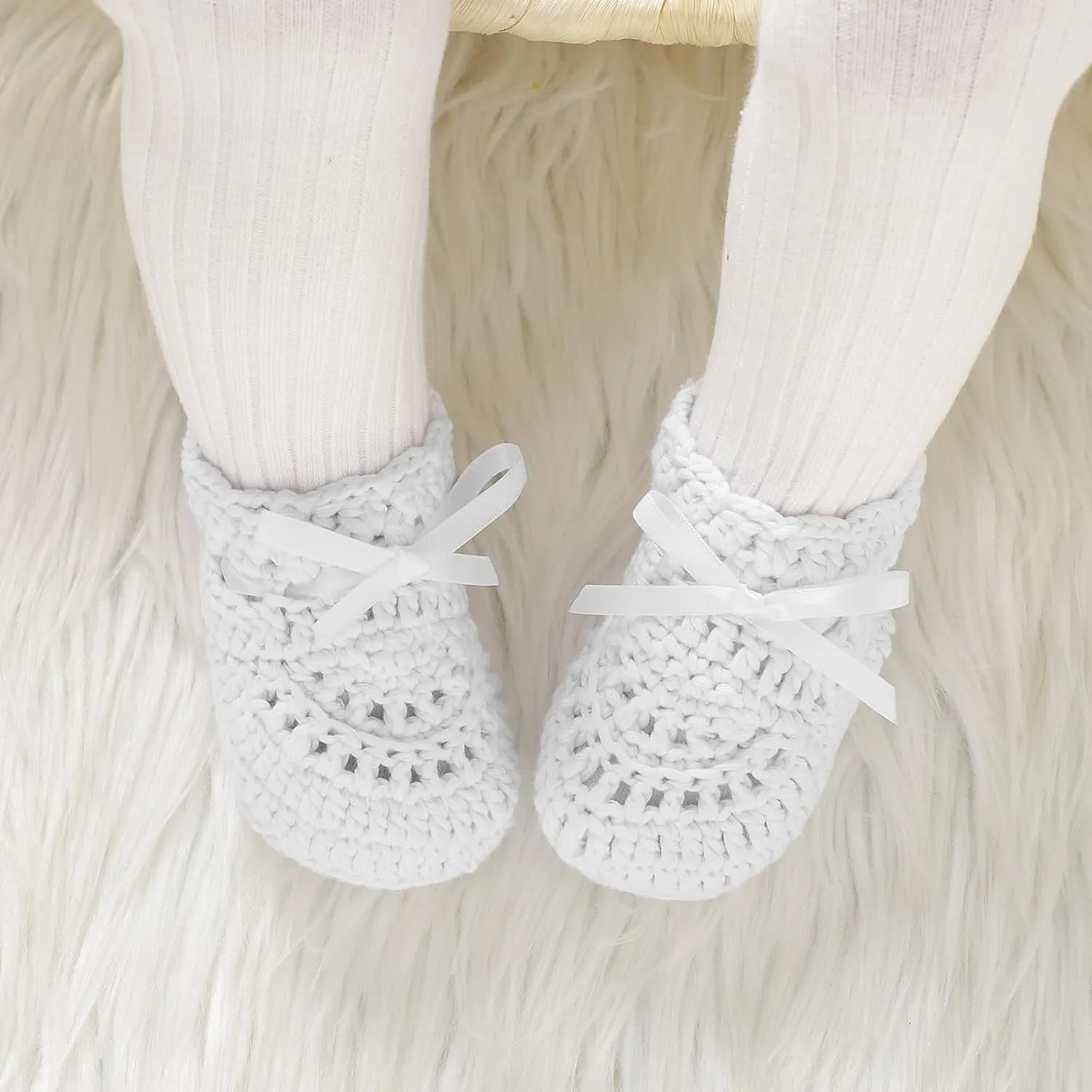 mimixiong Baby Booties Gloves Set Newborn Babe Sock Shoes Handmade Boots Cotton Shoes No Scratch Mittens for Infant Boy Girl