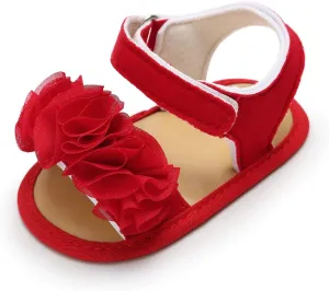 myppgg Baby Girls Summer Sandals Non-Slip Soft Sole Infant Slippers Floral Princess Dress Toddler First Walkers Shoes
