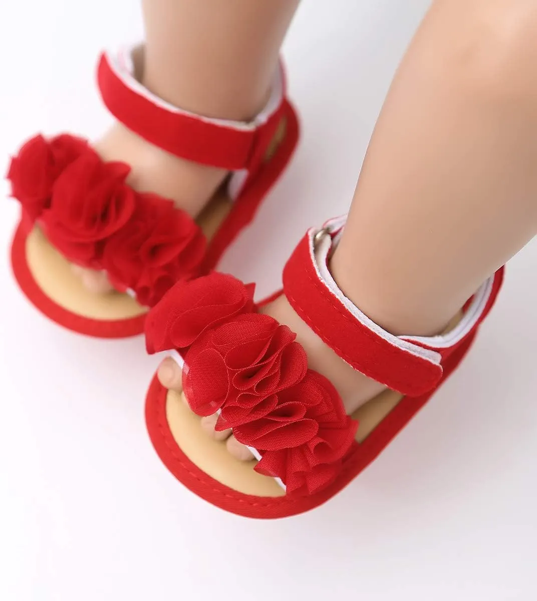 myppgg Baby Girls Summer Sandals Non-Slip Soft Sole Infant Slippers Floral Princess Dress Toddler First Walkers Shoes