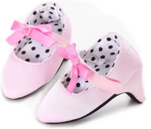 Newborn Baby Girls Shoes Bowknot Soft Sole Crib Shoes First Walkers Pink