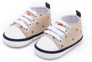 POLG Unisex Baby Boys Girls High Top Sneaker Soft Anti-Slip Sole Newborn Infant First Walkers Canvas Denim Shoes