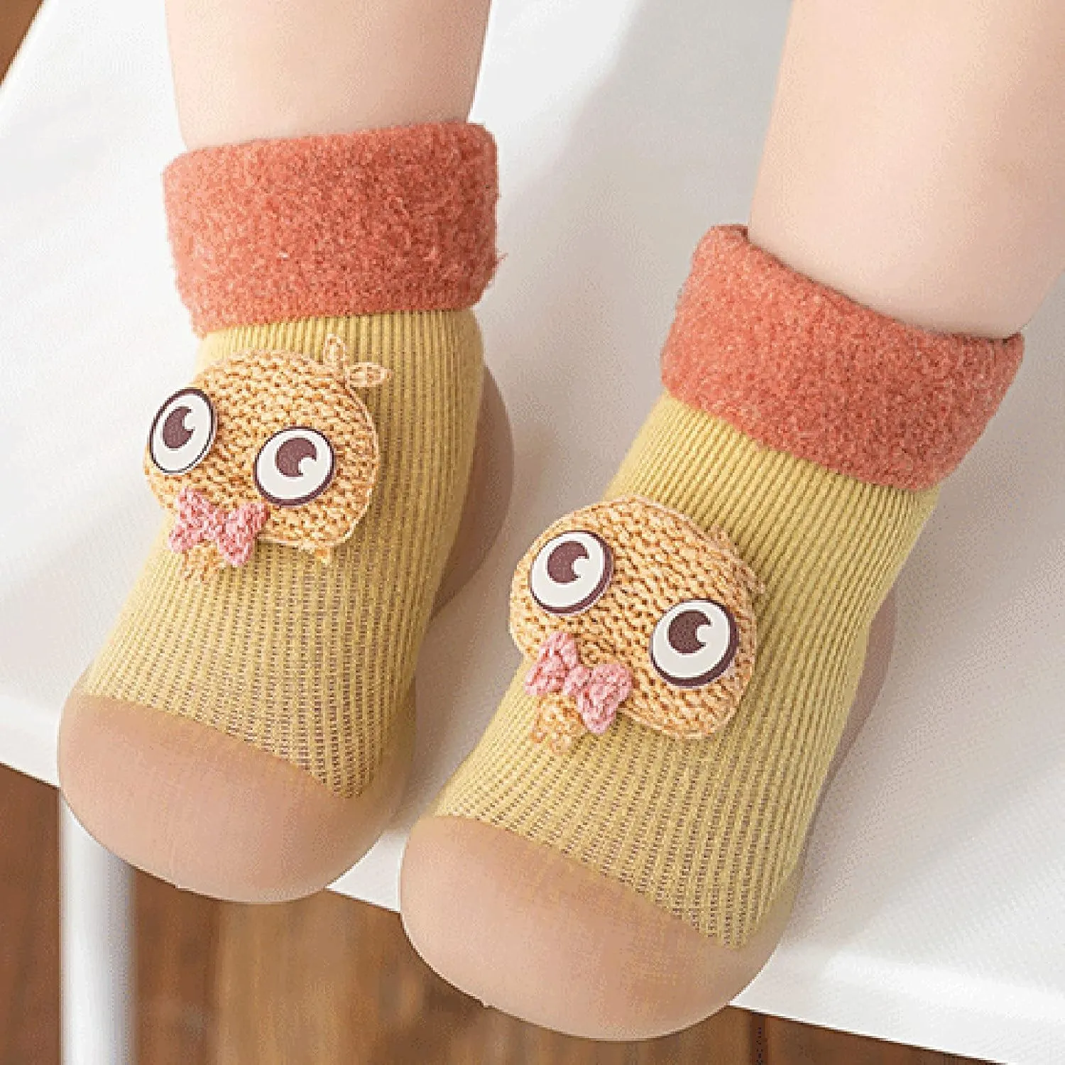 Rite Shoes Knit Stocking Slipper Baby Rubber Sole Toddler Shoes Girls Solid Boys Soft Hard Sole Baby Shoes