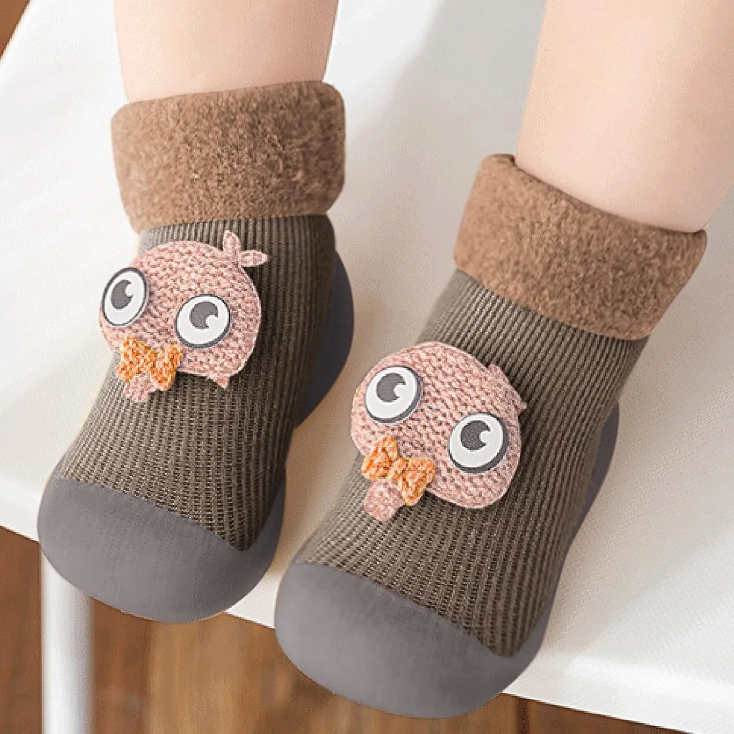 Rite Shoes Knit Stocking Slipper Baby Rubber Sole Toddler Shoes Girls Solid Boys Soft Hard Sole Baby Shoes