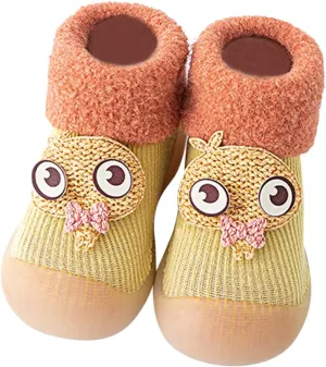 Rite Shoes Knit Stocking Slipper Baby Rubber Sole Toddler Shoes Girls Solid Boys Soft Hard Sole Baby Shoes