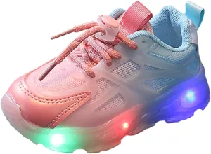 Running Shoes Toddler Light Up Gradient Shoes Kids Lightweight Non-Slip Light Sneakers Tie The Rope Sport Shoes