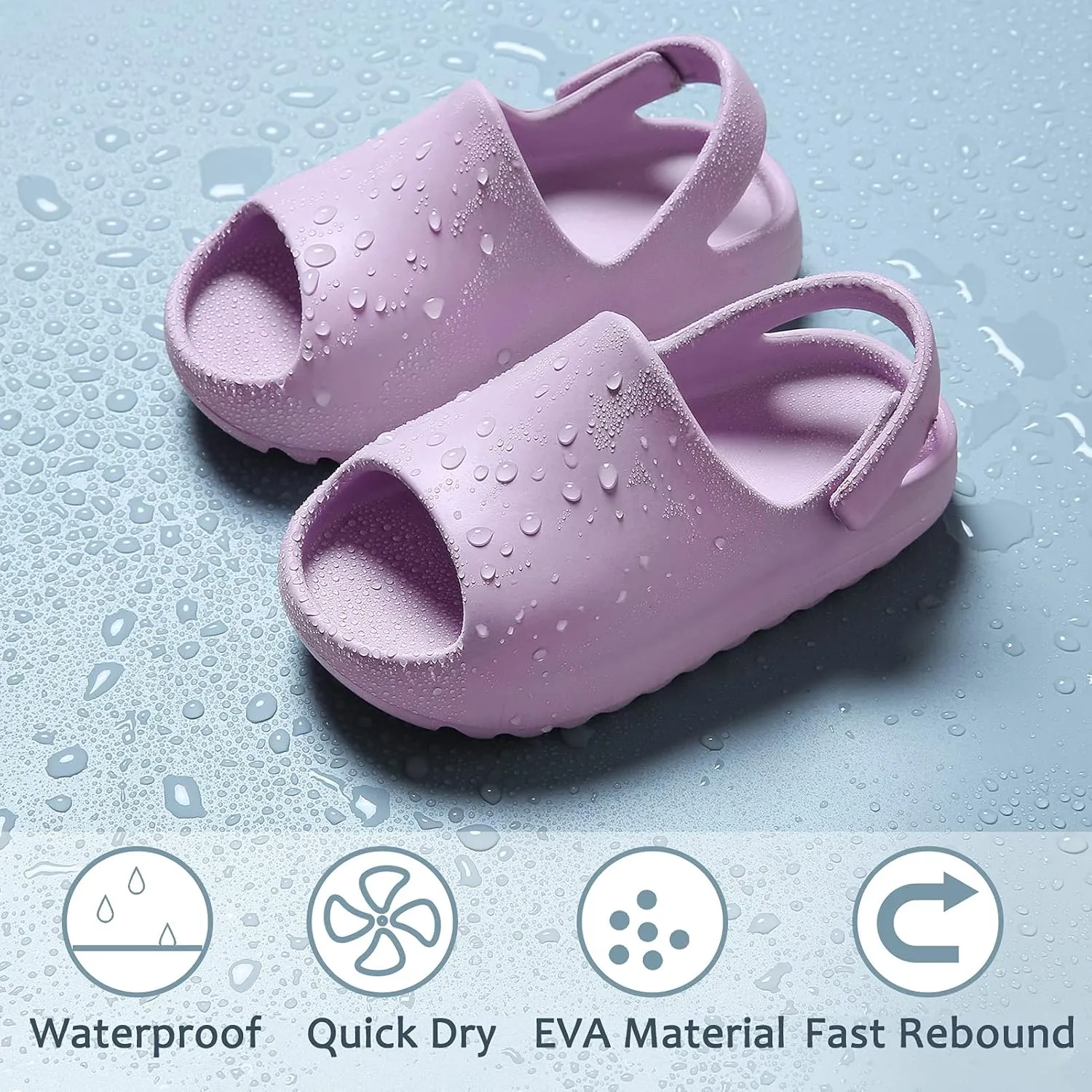 SEAUR - Toddler Little Kids Slides Sandals Girls Summer Sandals Boys Shower Anti-slip Slippers Baby Indoor Outdoor Slippers