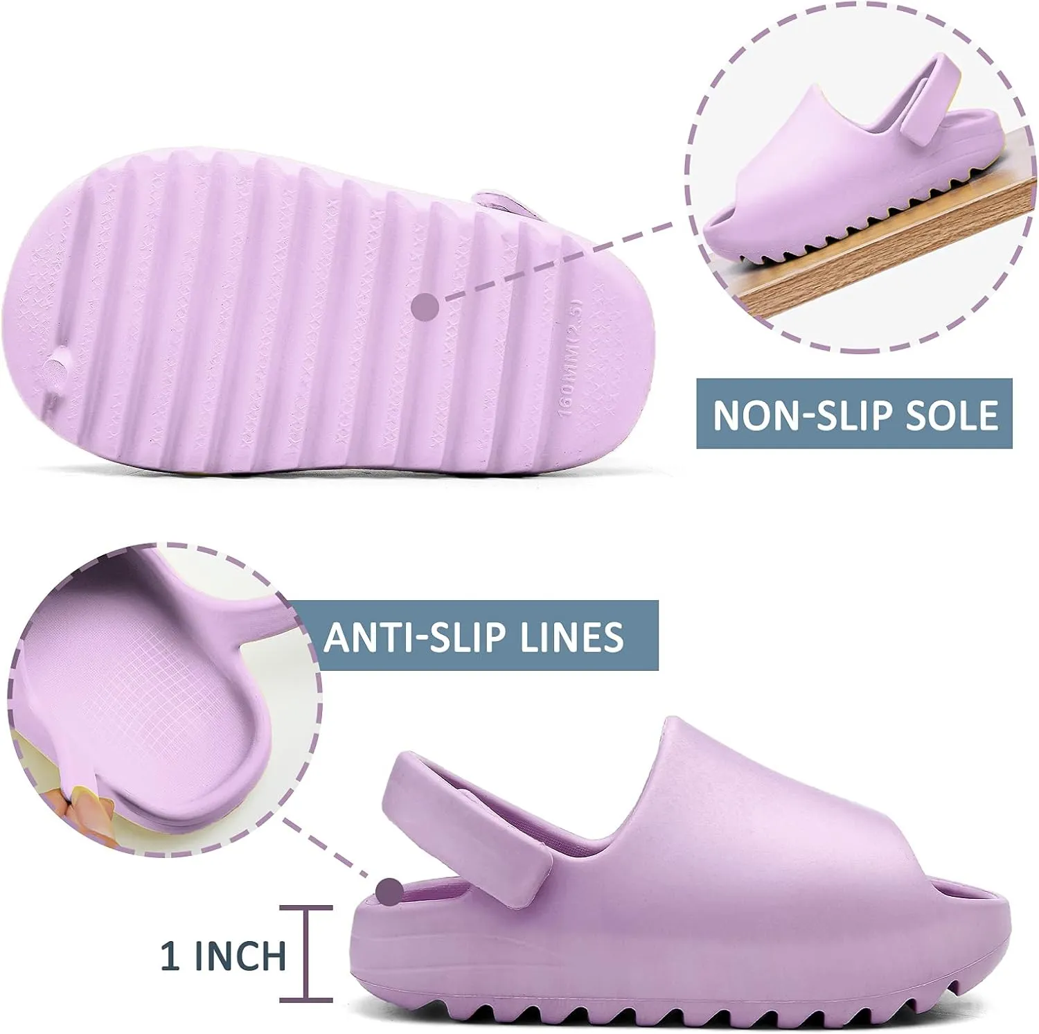 SEAUR - Toddler Little Kids Slides Sandals Girls Summer Sandals Boys Shower Anti-slip Slippers Baby Indoor Outdoor Slippers