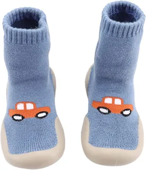 Simple Shoes Elastic Baby Indoor Shoes Walkers First Socks Cartoon Toddler Soft Infant Shoes Kids Boys Toddler