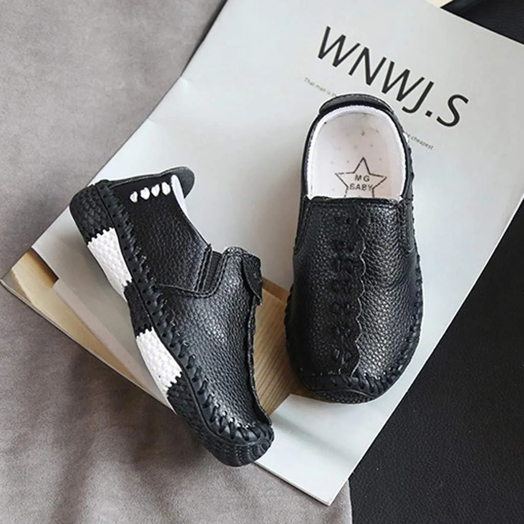 Soft Children Girls Leather Fashion Boys Shoes Kids Big Casual Baby Shoes Baby Size 3