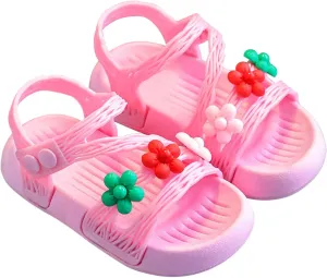 Summer Baby Kids Girls' Sandals Shoes Anti-skid Soft Soles Small Children's Flower Decorative Princess Shoes Classic B-716 Pink 9.5
