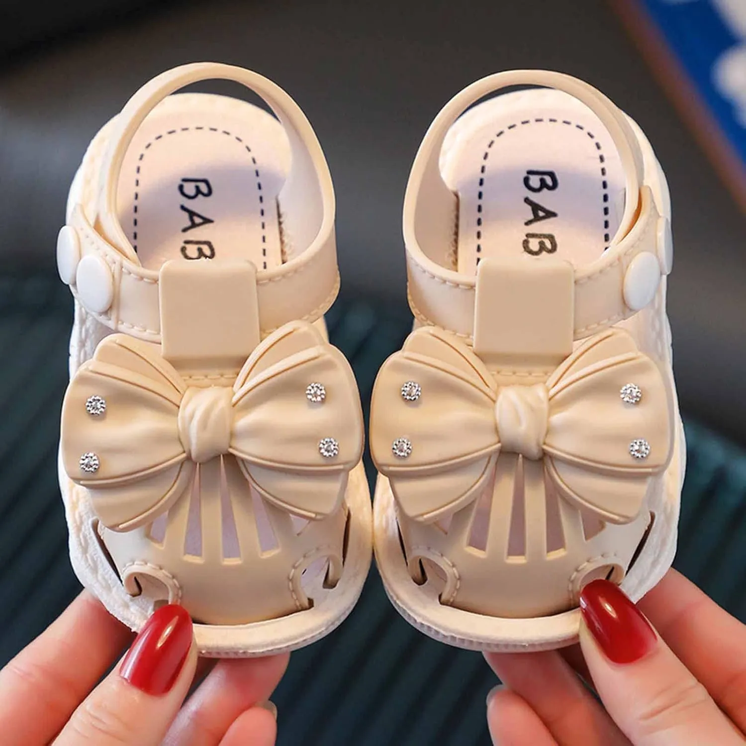 Summer Baby Kids Girls' Sandals Shoes Anti-skid Soft Soles Small Children's Flower Decorative Princess Shoes Classic