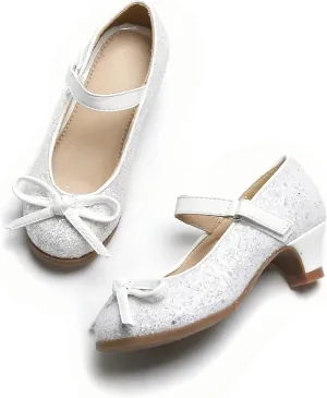 THEE BRON Girls Dress Shoes Mary Jane Heels Princess Wedding Party Pumps