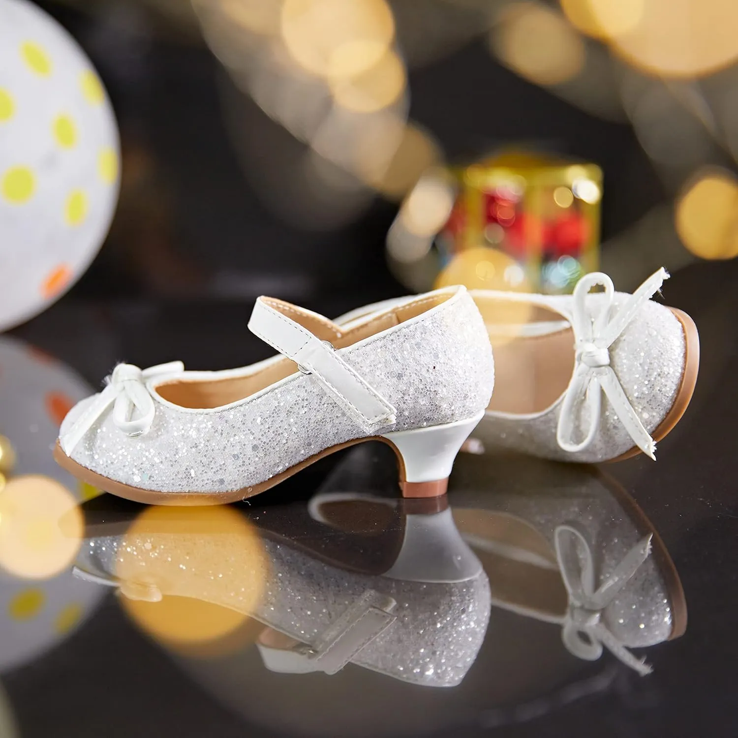 THEE BRON Girls Dress Shoes Mary Jane Heels Princess Wedding Party Pumps