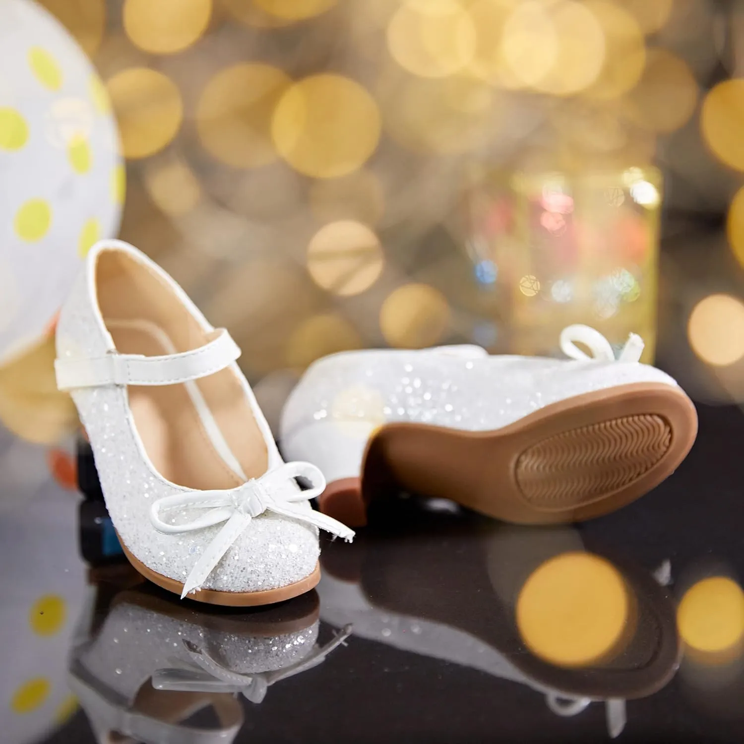 THEE BRON Girls Dress Shoes Mary Jane Heels Princess Wedding Party Pumps