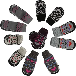 ToBeInStyle Women's Pack of 6 Heathered Bottom Grip Slipper Shoes
