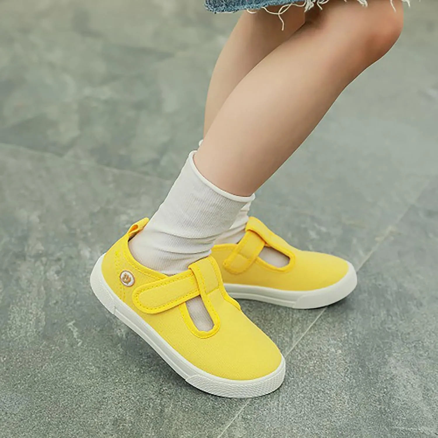 Toddler Baby Boy Girl Shoes Flat Shoes Bao Head One Foot Off Girl Canvas Shoes Baby Soft Sole Metallic Running Shoes