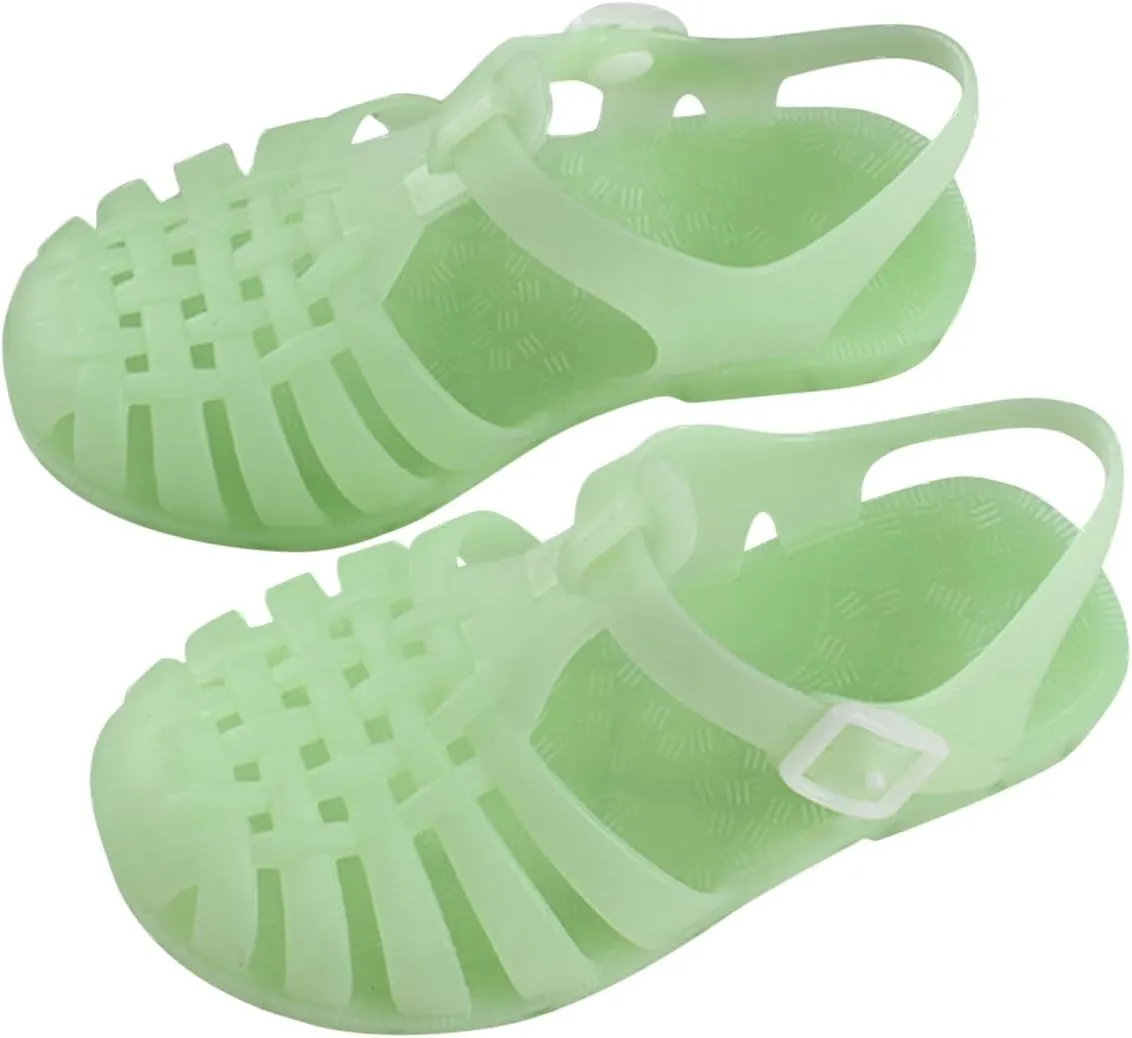 Toddler Baby Boys Girls Slip On Shoes Cute Candy Hollow Out Sandals Shoes Non-slip Soft Sole Beach Flats Sandals B-47 Green 9