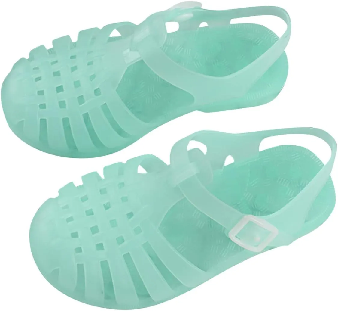 Toddler Baby Boys Girls Slip On Shoes Cute Candy Hollow Out Sandals Shoes Non-slip Soft Sole Beach Flats Sandals B-47 Mint Green 7