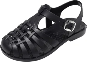 Toddler Baby Boys Girls Slip On Shoes Cute Candy Hollow Out Sandals Shoes Non-slip Soft Sole Beach Flats Sandals S-013 Black 8