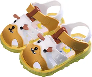 Toddler Baby Girl Boy Summer Sandals Cartoon Dog Shoes Non Slip Soft Sole First Walkers Prewalkers (Yellow, 4.5 Infant)