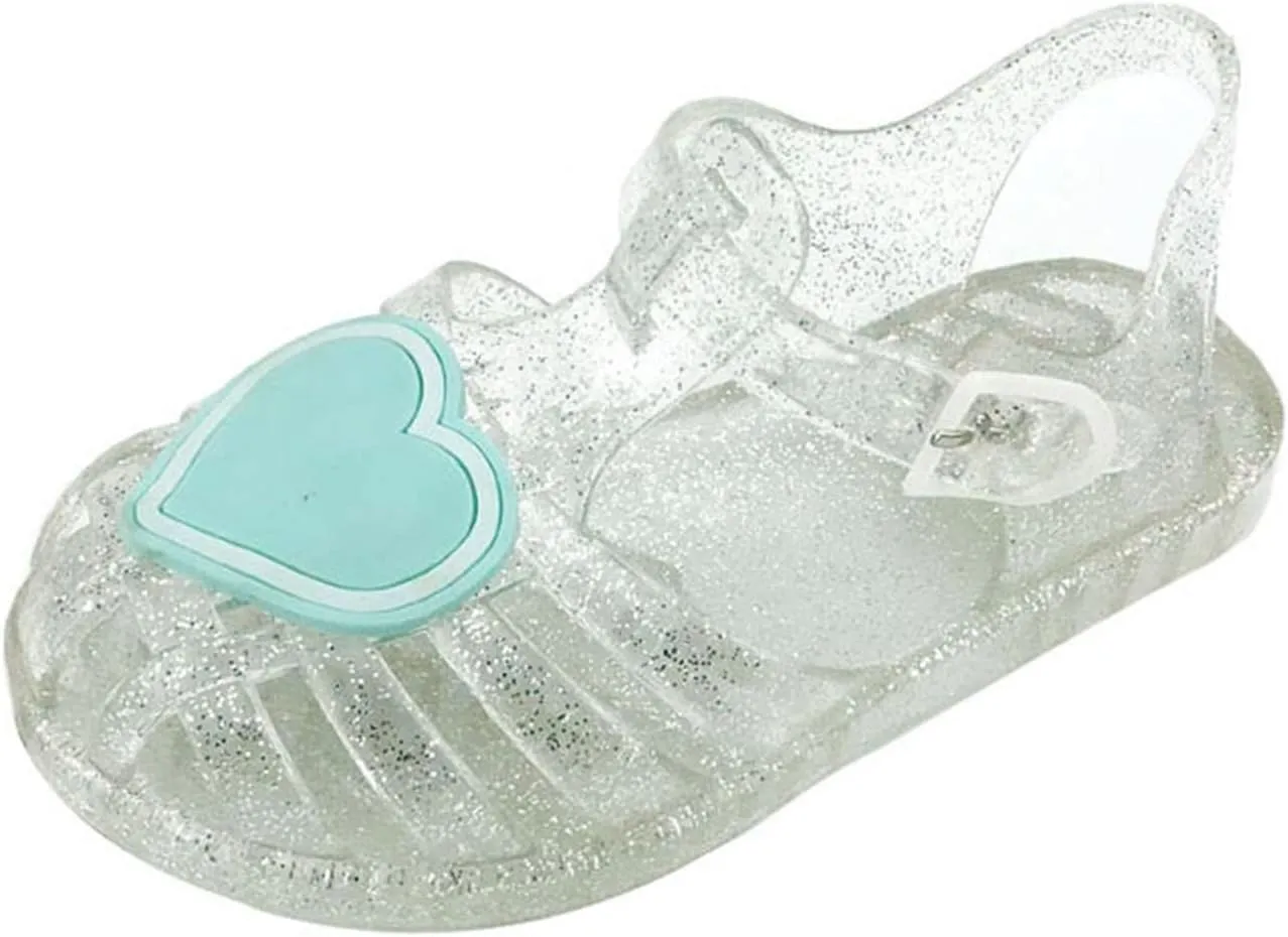 Toddler Baby Girls Sandals Shoes Cute Fruit Jelly Colors Hollow Out Flats Non-slip Soft Sole Beach Sandals Shoes D-490 White 11.5