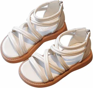 Toddler Baby Girls Sandals Slip On Falts Shoes Cute Weave Hollow Out Non-Slip Soft Sole Beach Sandal Shoe Comfort D-325 Beige 10