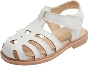 Toddler Baby Girls Sandals Slip On Falts Shoes Cute Weave Hollow Out Non-Slip Soft Sole Beach Sandal Shoe Comfort K-756 Beige 8
